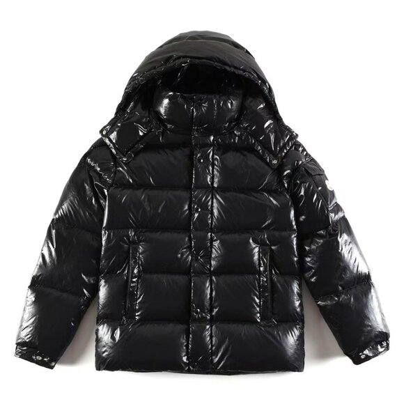 Moncler Black Shiny Puffer Jacket - 70th Anniversary Edition Hooded Down Coat